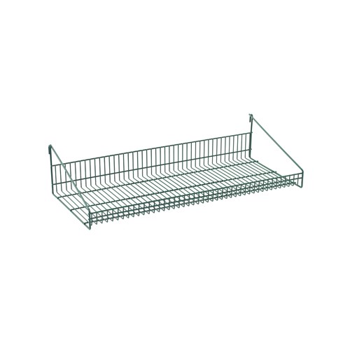 InterMetro Industries GS1436K3 SmartWall Grid Shelf with Retaining Ledge - Metroseal Green Epoxy - 14" x 36"