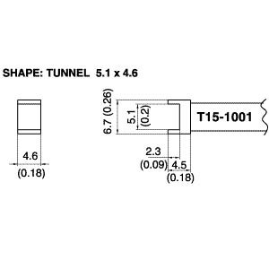 Hakko T15-1001 - T15 Series Soldering Tip - Tunnel - SOIC-8 - 4.6 mm x 5.1 mm