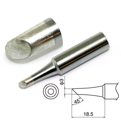 Hakko T19-C3 - T19 Series Soldering Tip for Hakko FX-601 - Bevel - 3 x 18.5 mm