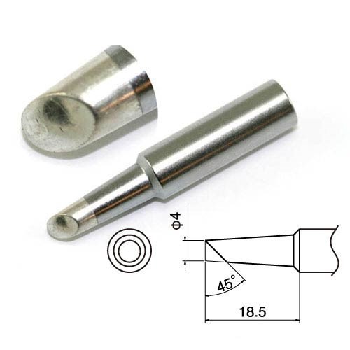 Hakko T19-C4 - T19 Series Soldering Tip for Hakko FX-601 - Bevel - 4 x 18.5 mm