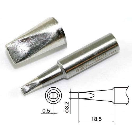 Hakko T19-D32 - T19 Series Soldering Tip for Hakko FX-601 - Chisel - 3.2 x 18.5 mm