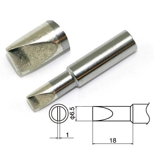 Hakko T19-D65 - T19 Series Soldering Tip for Hakko FX-601 - Chisel - 6.5 x 18 mm