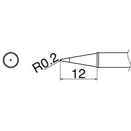 Hakko T31-01BL - T31 Series Soldering Tip Cartridge - Round - 842°F (450°C) - R0.2 mm x 12 mm