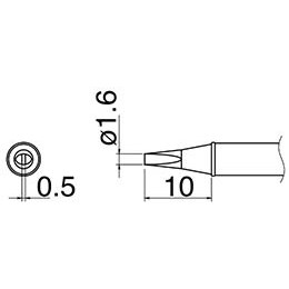 Hakko T31-01D16 - T31 Series Soldering Tip Cartridge - Flat-Blade/Chisel - 842°F (450°C) - 1.6 mm x 10 mm