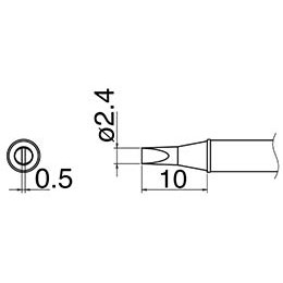 Hakko T31-01D24 - T31 Series Soldering Tip Cartridge - Flat-Blade/Chisel - 842°F (450°C) - 2.4 mm x 10 mm