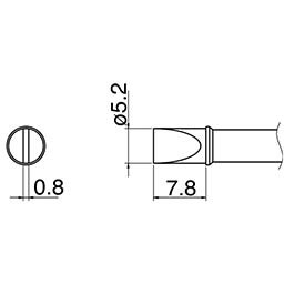 Hakko T31-01D52 - T31 Series Soldering Tip Cartridge - Flat-Blade/Chisel - 842°F (450°C) - 5.2 mm x 7.8 mm