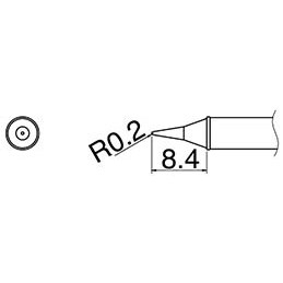 Hakko T31-01I - T31 Series Soldering Tip Cartridge - Conical - 842°F (450°C) - R0.2 mm x 8.4 mm