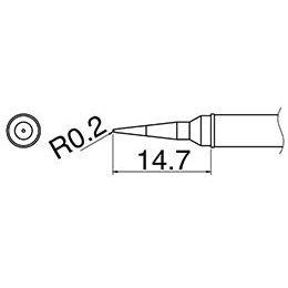 Hakko T31-01IL - T31 Series Soldering Tip Cartridge - Conical - 842°F (450°C) - R0.2 mm x 14.7 mm