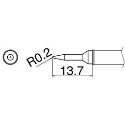 Hakko T31-01SBL - T31 Series Soldering Tip Cartridge - Round 30° - 842°F (450°C) - R0.2 mm x 13.7 mm