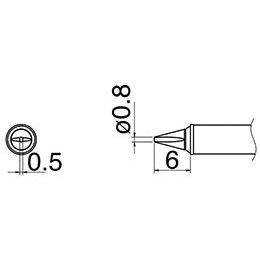 Hakko T31-02WD08 - T31 Series Soldering Tip Cartridge - Flat-Blade/Chisel - 752°F (400°C) - 0.8 mm x 6 mm