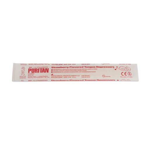 Puritan 710 STRAWBERRY - Flavored Tongue Depressor - Strawberry - Junior - 5.5" - 1000/Case