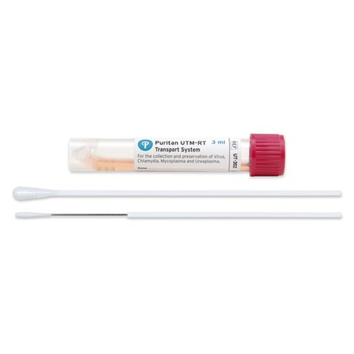 Puritan UT-302 - Universal Transport System w/3ml Fill & 1 Mini-Tip/1 Regular Polyester Tipped Swab - Aluminum/Plastic Handle w/Breakpoint at 100 mm - 300/Case