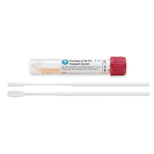 Puritan UT-367 - Universal Transport System w/3ml Fill & 2 Flocked Swabs - Ultra-Fine PurFlock Ultra Tip - Plastic Handle w/Breakpoint at 100 mm - 300/Case