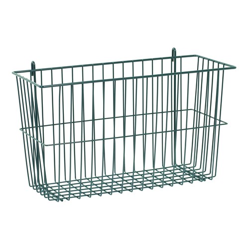 InterMetro Industries H212K3 Storage Basket for Super Erecta Wire Shelving and SmartWall Wall Shelving - Metroseal Green Epoxy - 17.375" x 7.5" x 10"