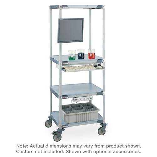 InterMetro Industries HPLC4X3 MetroMax i 4-Shelf Double HPLC Experiment Cart (Casters Not Included)