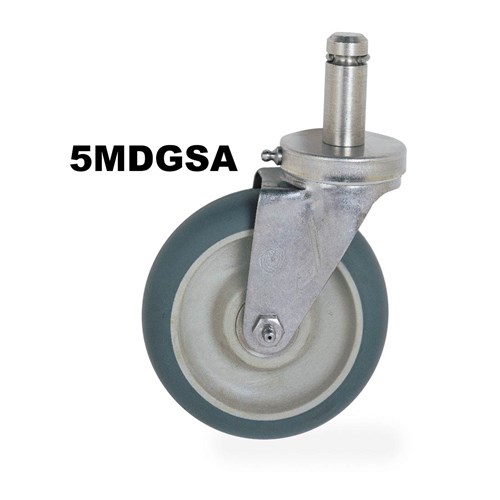 InterMetro Industries (Metro) 5MDGSA - Super Erecta® Stainless Steel Cart-Washable Stem/Swivel Caster - 5"