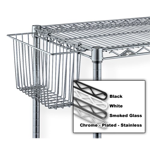 InterMetro Industries (Metro) H209-DSG - Super Erecta® Storage Basket - 13.375" W x 5" L x 7" D - Smoked Glass (Gray)