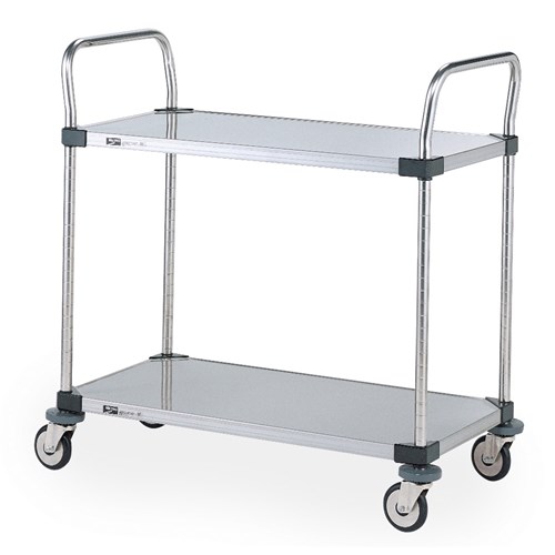 InterMetro Industries (Metro) MW104 - MW Series Standard-Duty Utility Cart - Stainless Steel Solid Shelves - 18" x 30"