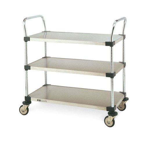 InterMetro Industries (Metro) MW203 - MW Series Standard-Duty Utility Cart - 3 Stainless Steel Solid Shelves - 18" x 24"