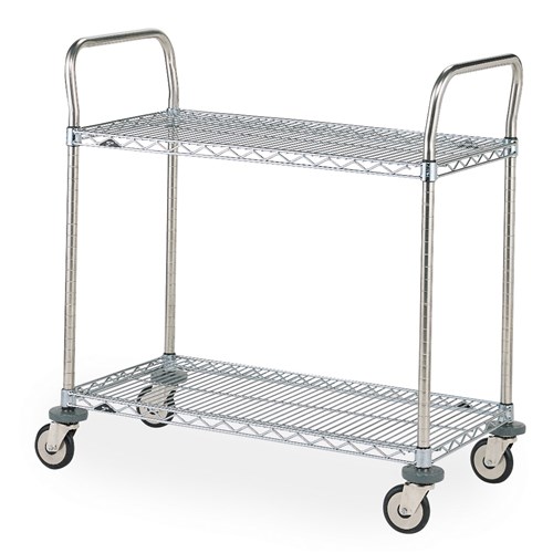 InterMetro Industries (Metro) MW603 - MW Series Standard-Duty Utility Cart - 2 Chrome Wire Shelves & Chrome Handles - 18" x 30"