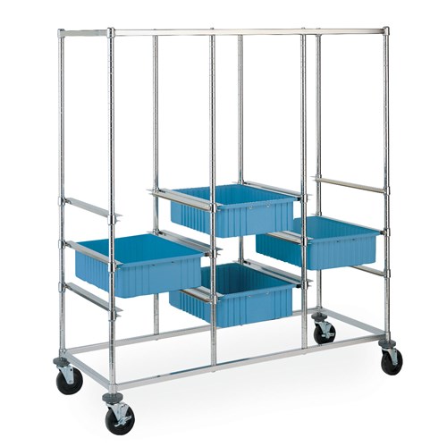 InterMetro Industries (Metro) PT3C-5M - Triple-Bay Kitting Cart - 26" W x 60.875" L x 68" H - Resilient Casters