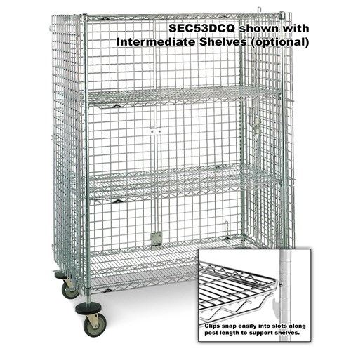 InterMetro Industries (Metro) SEC33CQ - qwikSLOT™ Stationary Security Unit - 21.5" W x 38.5" L x 66.8125" H - Fits 18" x 36" Shelf - Chrome