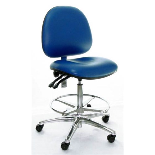 Industrial Seating AE10-ST-VCON-411 - 10 Series Bench-Height Conductive Chair - Vinyl - Blue