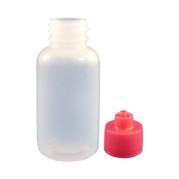 Jensen Global JG1.0BC-R - 1 oz Bottle & Luer Lock Cap - Red