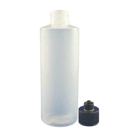 Jensen Global JG4.0BC - 4 oz Bottle & Luer Lock Cap - Black