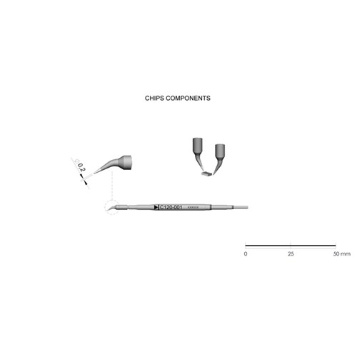 JBC Tools C120-001 - C120 Series Cartridge - Micro-Tweezer - 0.2 mm