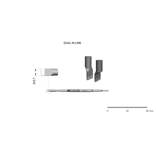 JBC Tools C120-003 - C120 Series Cartridge - Micro-Tweezer - Spade - 3.0 mm