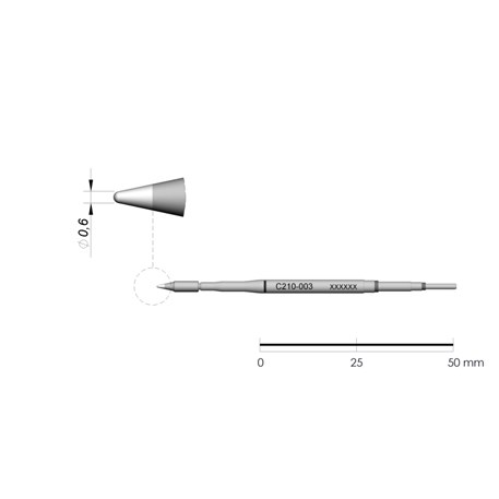 JBC Tools C210-003 - C210 Series Cartridge - Conical - 0.6 mm