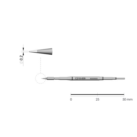 JBC Tools C210-009 - C210 Series Cartridge - Conical - 0.2 mm