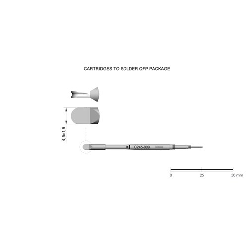 JBC Tools C245-009 - C245 Series Cartridge - Minispoon QFP - 4.5 mm x 1.8 mm