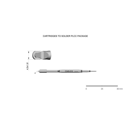 JBC Tools C245-010 - C245 Series Cartridge - Minispoon PLCC - 4.5 mm x 1.8 mm