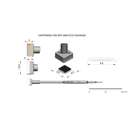 JBC Tools C245-223 - C245 Series Cartridge - QFP/PLCC - 8.5 mm x 8.5 mm