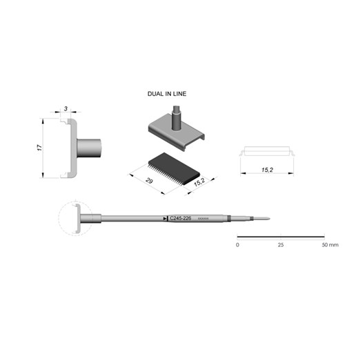 JBC Tools C245-226 - C245 Series Cartridge - DIL/SO - 14.6 mm x 28.4 mm