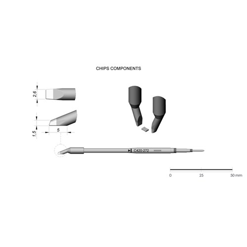 JBC Tools C420-272 - C420 Series Cartridge - Spade - 2.6 mm