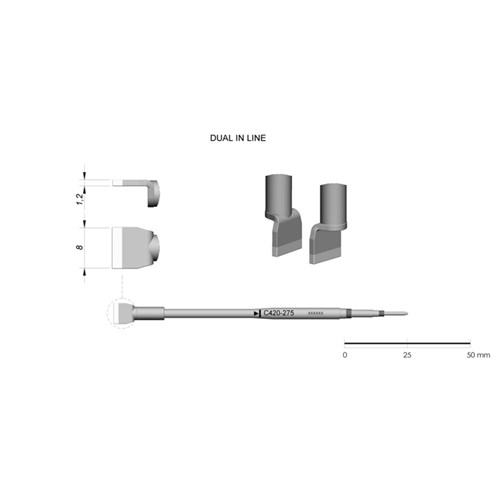 JBC Tools C420-275 - C420 Series Cartridge - Spade - 8.0 mm