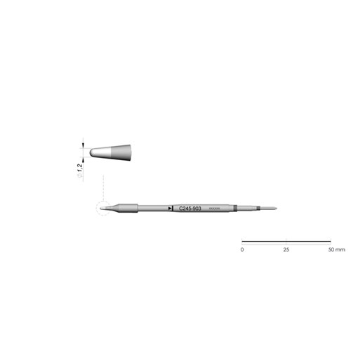 JBC Tools C245-903 - C245 Series Cartridge - Conical - Extended Life - 1.2 mm