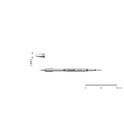 JBC Tools C245-906 - C245 Series Cartridge - Chisel - Extended Life - 1.2 mm x 0.7 mm