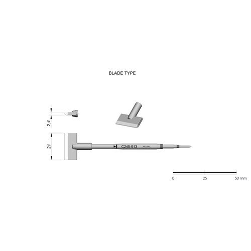 JBC Tools C245-913 - C245 Series Cartridge - Spade - Extended Life - 21 mm