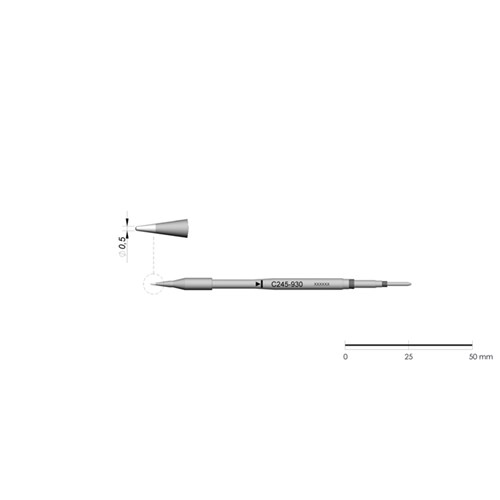 JBC Tools C245-930 - C245 Series Cartridge - Conical - Extended Life - 0.5 mm