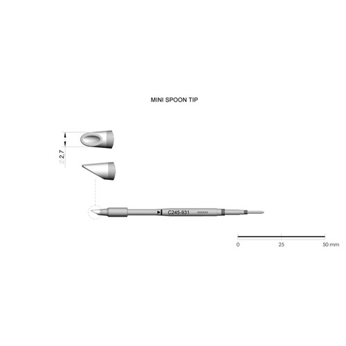 JBC Tools C245-931 - C245 Series Cartridge - Minispoon - Extended Life - 2.7 mm