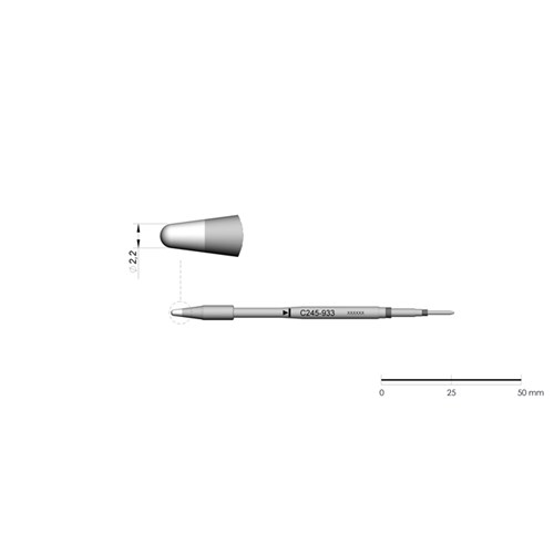 JBC Tools C245-933 - C245 Series Cartridge - Conical - Extended Life - 2.2 mm