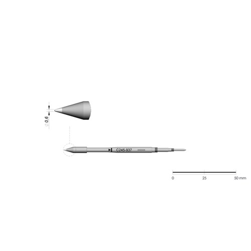 JBC Tools C245-937 - C245 Series Cartridge - Conical - Extended Life - 0.6 mm