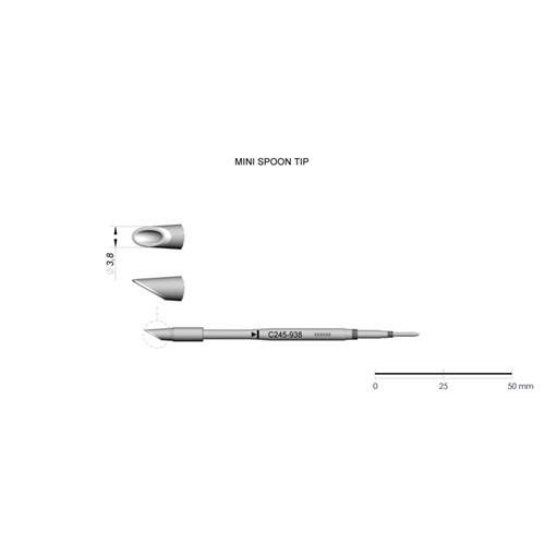 JBC Tools C245-938 - C245 Series Cartridge - Minispoon - Extended Life - 3.8 mm