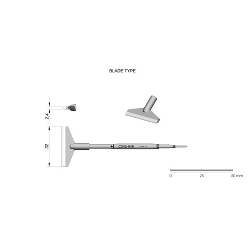 JBC Tools C245-949 - C245 Series Cartridge - Spade - Extended Life - 32 mm