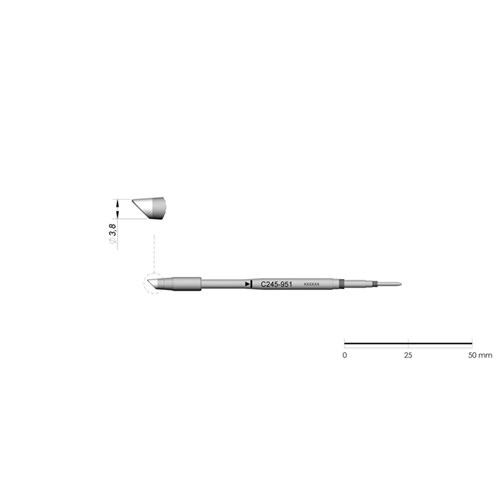 JBC Tools C245-951 - C245 Series Cartridge - Conical - Sloped - Extended Life - 3.8 mm