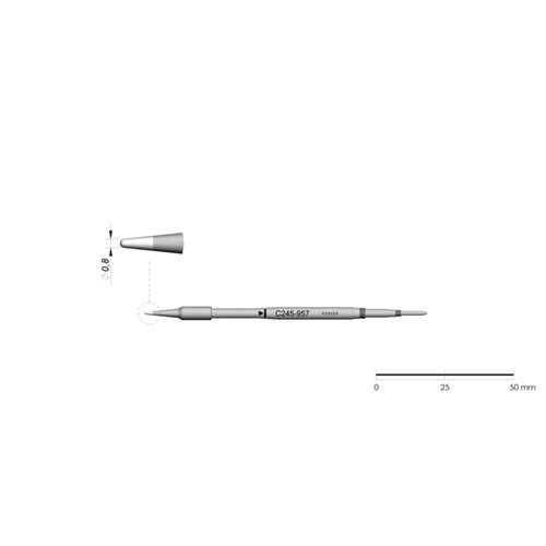 JBC Tools C245-957 - C245 Series Cartridge - Conical - Extended Life - 0.8 mm